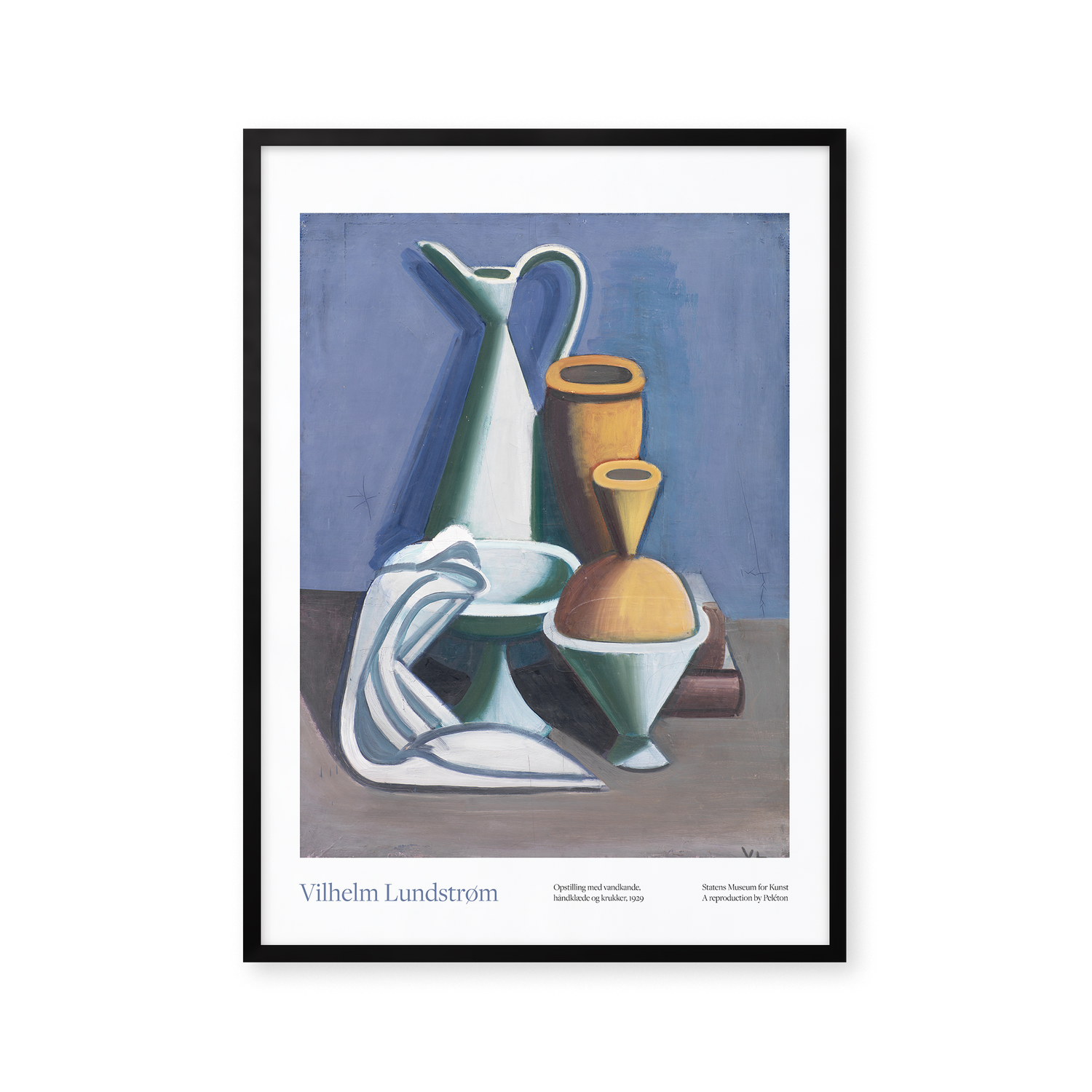 Opstilling med vandkande, håndklæde og krukke