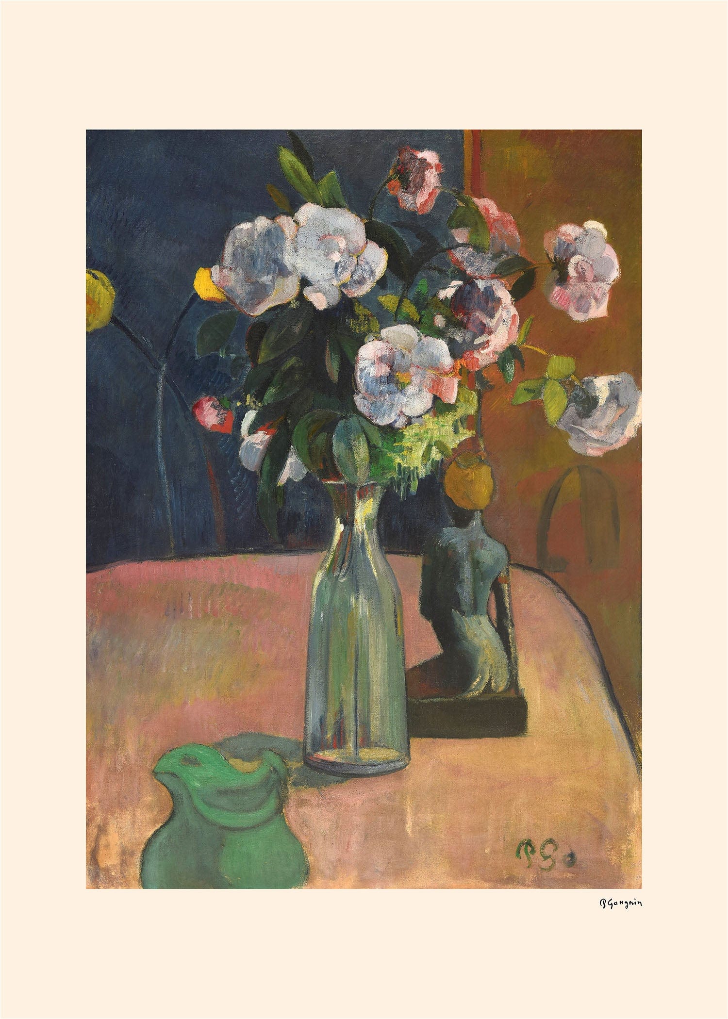 Roses and statuette
