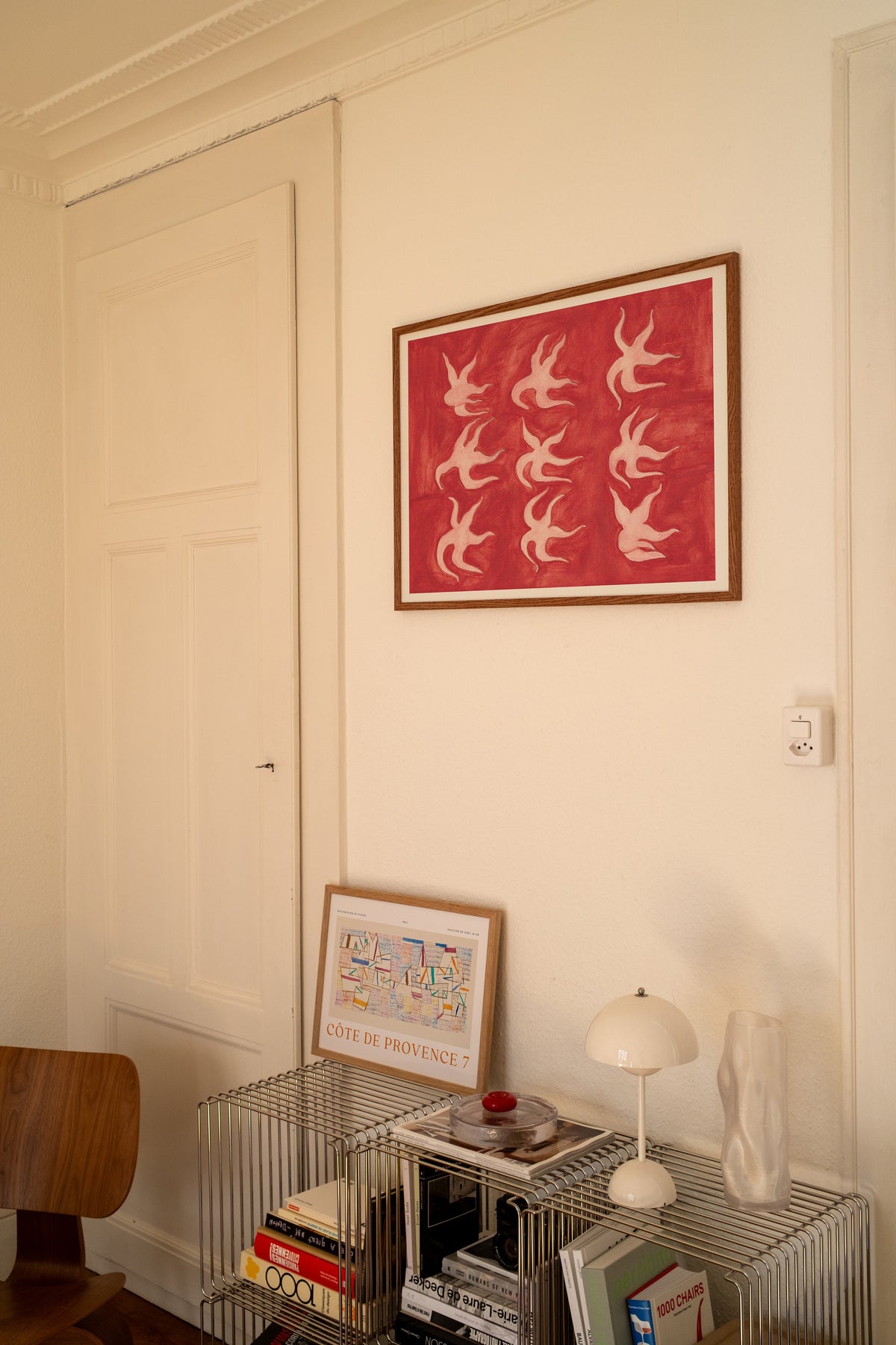 Pop of red gallery wall