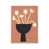 Black Bowl of Star Shaped Flowers